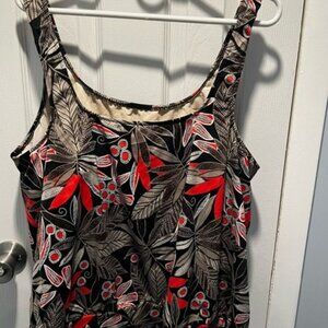 Brown/Orange Tankini Bathing Suit Top  Size 20W